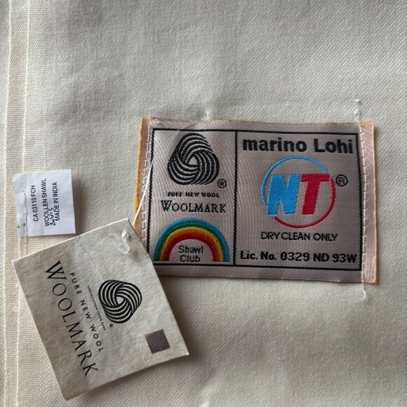 Marino Lohi Woolmark Pure New Wool Shawl -Brand New With Tags and Lic.No. on Tag - Picture 2 of 6